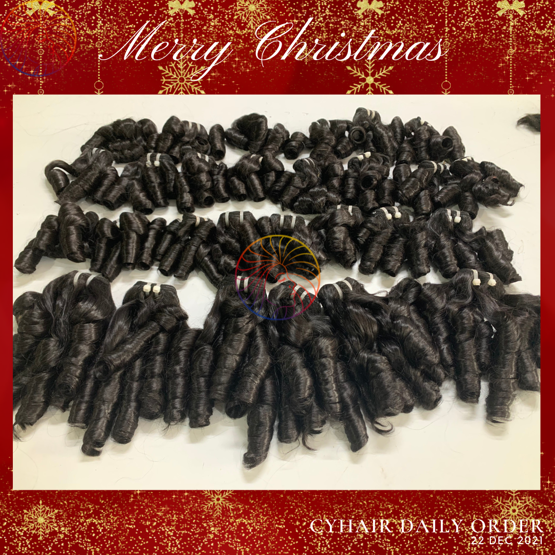 2021 Top Selling 22 Dec Bouncy Hair Style Natural Color Virgin Remy Human Hair Extension Bundles Smooth Soft Soft Feeling