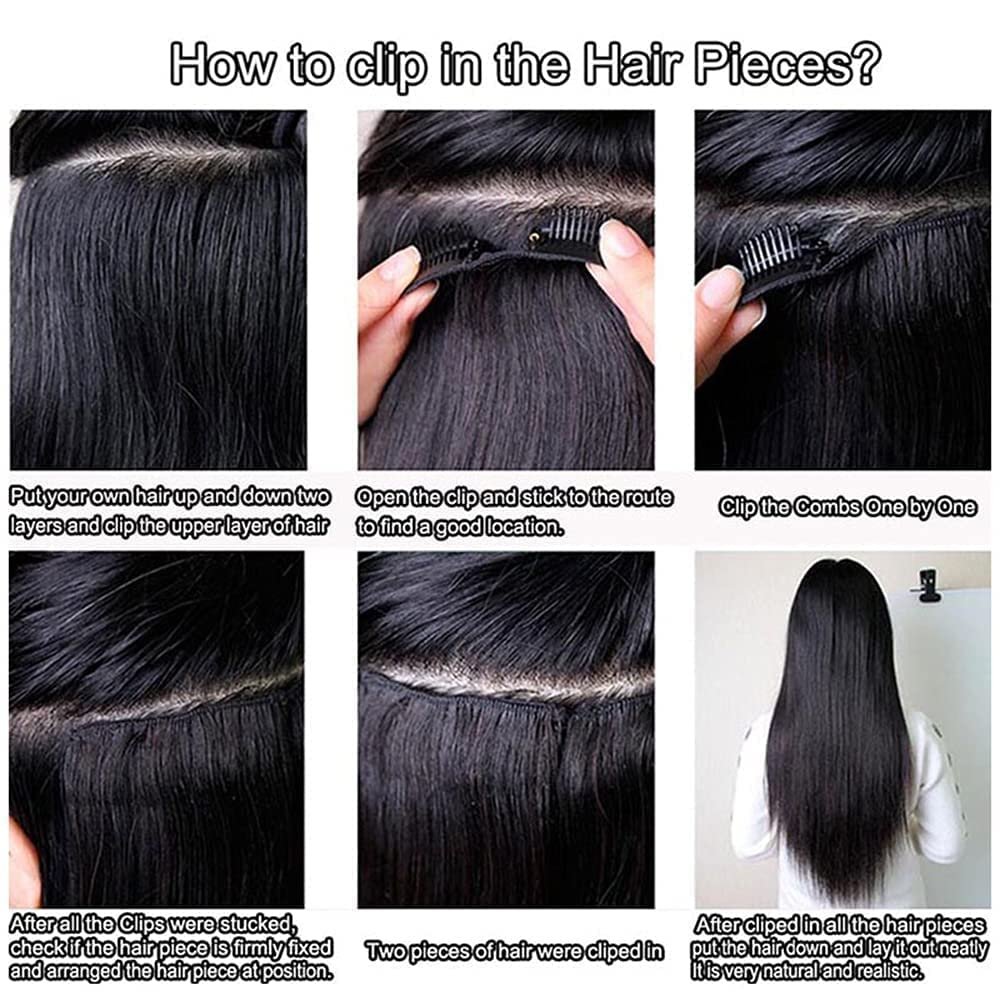 wholesale Brazilian PU Invisible Lace Clip in human hair extension Straight 100% Remy Hair Clip In Natural Human Hair Extension