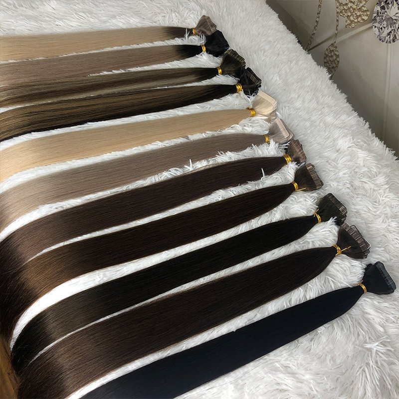 Virgin Remy Bulk Extension Hair Slim Sticker Tape In Hair Extension