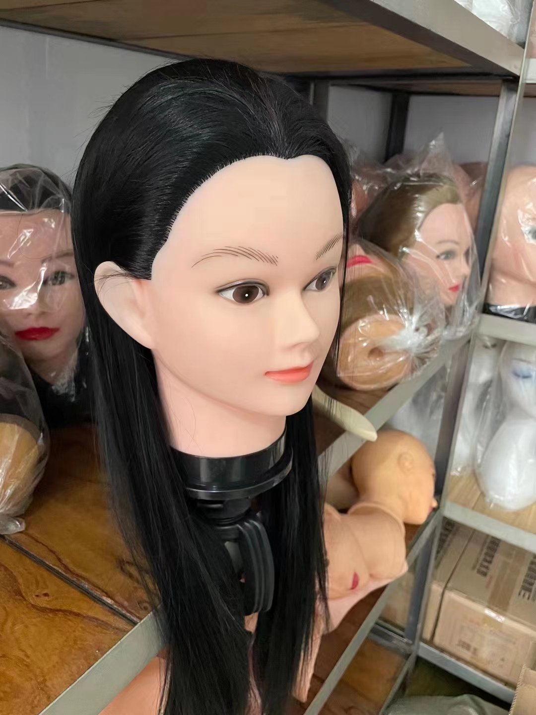 Factory Price Wholesale Hairdressing Mannequin Head Simulation Doll Hairstyle Hairdressing Model Head Up-Do Braided Hair Makeup