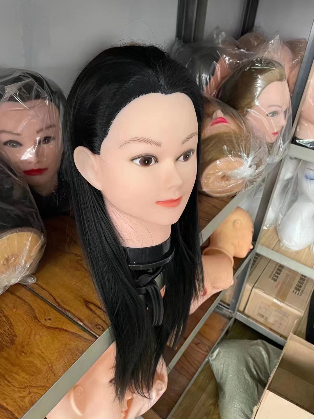 Factory Price Wholesale Hairdressing Mannequin Head Simulation Doll Hairstyle Hairdressing Model Head Up-Do Braided Hair Makeup