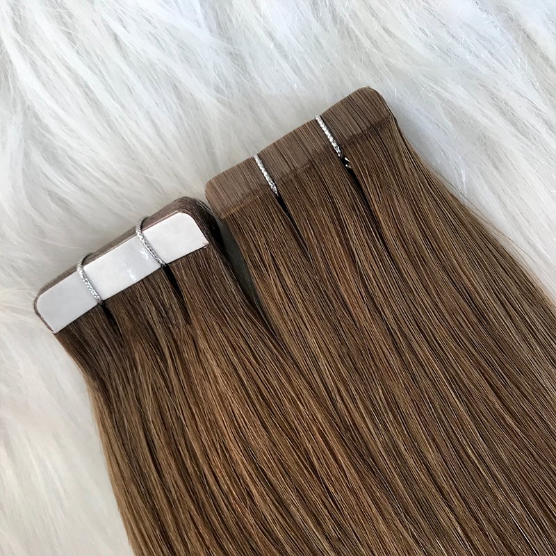 Double Drawn Thick End Tape In Extensions Long Hair Extension Human Hair Raw Brazilian Regular Tape Extensions Curly Hair