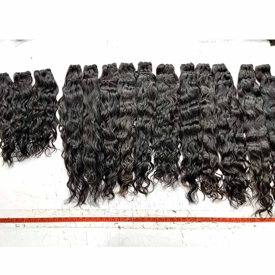 TEMPLE HAIR RAW UNPROCESSED CURLY WEFT BUNDLES CUTICLE ALIGNED INDIAN WAVY HAIR 100% NATURAL AND UNPROCESSED