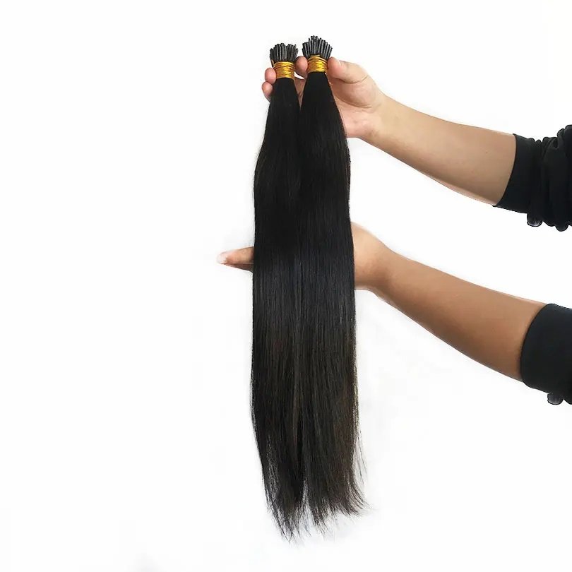 Wholesale High Quality Water Wave Virgin Hair Weave Bundles Pre Bonded Microlinks Keratin Capsule I Tip Human Hair Extensions