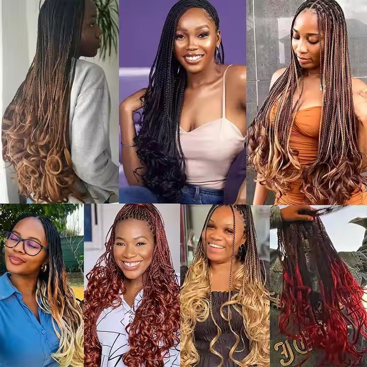 Hot sell 18 Inches 80g Senegalese Twist Crochet Curly Hair Curly Ends Small Box Synthetic Wholesale Braids Hair Extensions