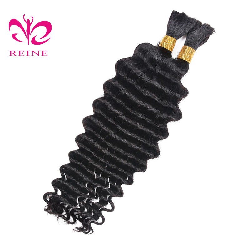 Bulk Human Hair Deep Wave For Boho Braiding Deep Curly No Weft Brazilian Remy Hair Extensions 100 Grams Can Customized Color