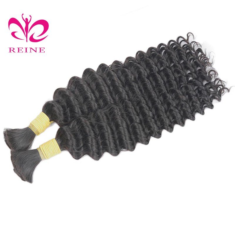Bulk Human Hair Deep Wave For Boho Braiding Deep Curly No Weft Brazilian Remy Hair Extensions 100 Grams Can Customized Color