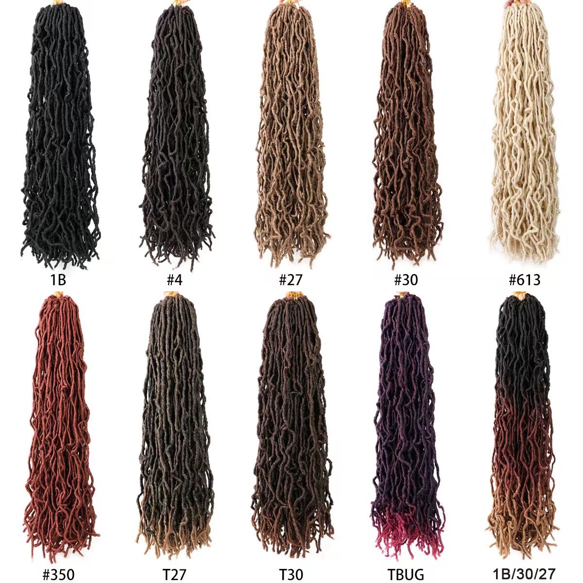 36 Inch Goddess Faux Locs Crochet Braid Ombre Synthetic Pre-looped Nu Soft Locs Crochet Hair Extension for Black Women