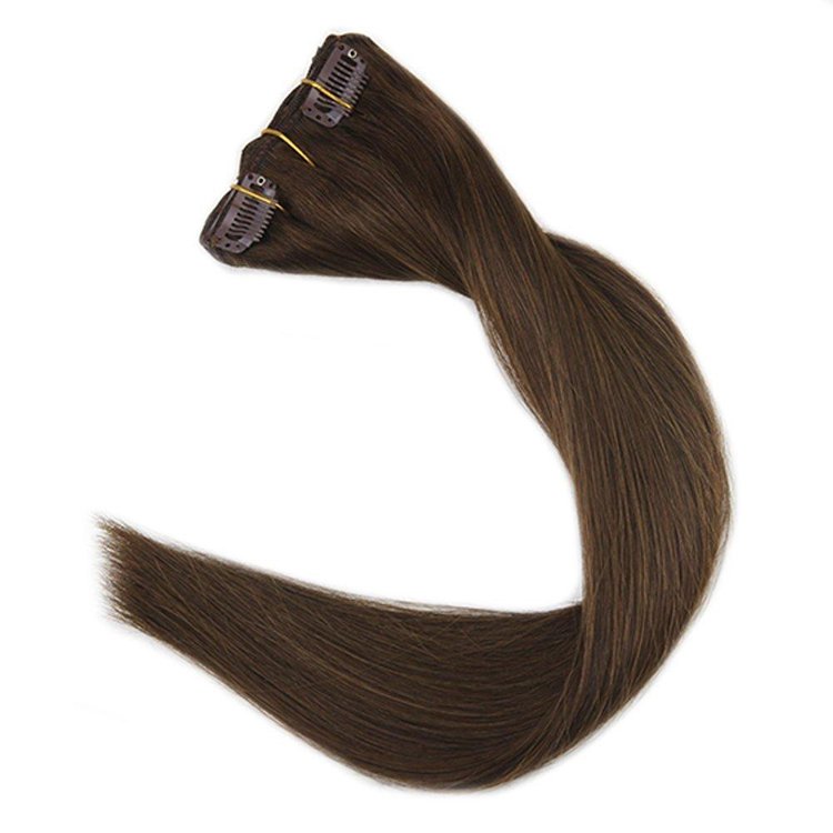 Wholesale Remy Clip Hair Extension Virgin Ombre Clip In Extensions Human Hair Dark Brown