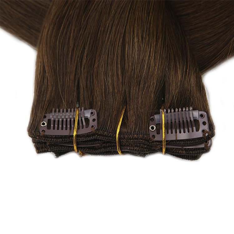 Wholesale Remy Clip Hair Extension Virgin Ombre Clip In Extensions Human Hair Dark Brown