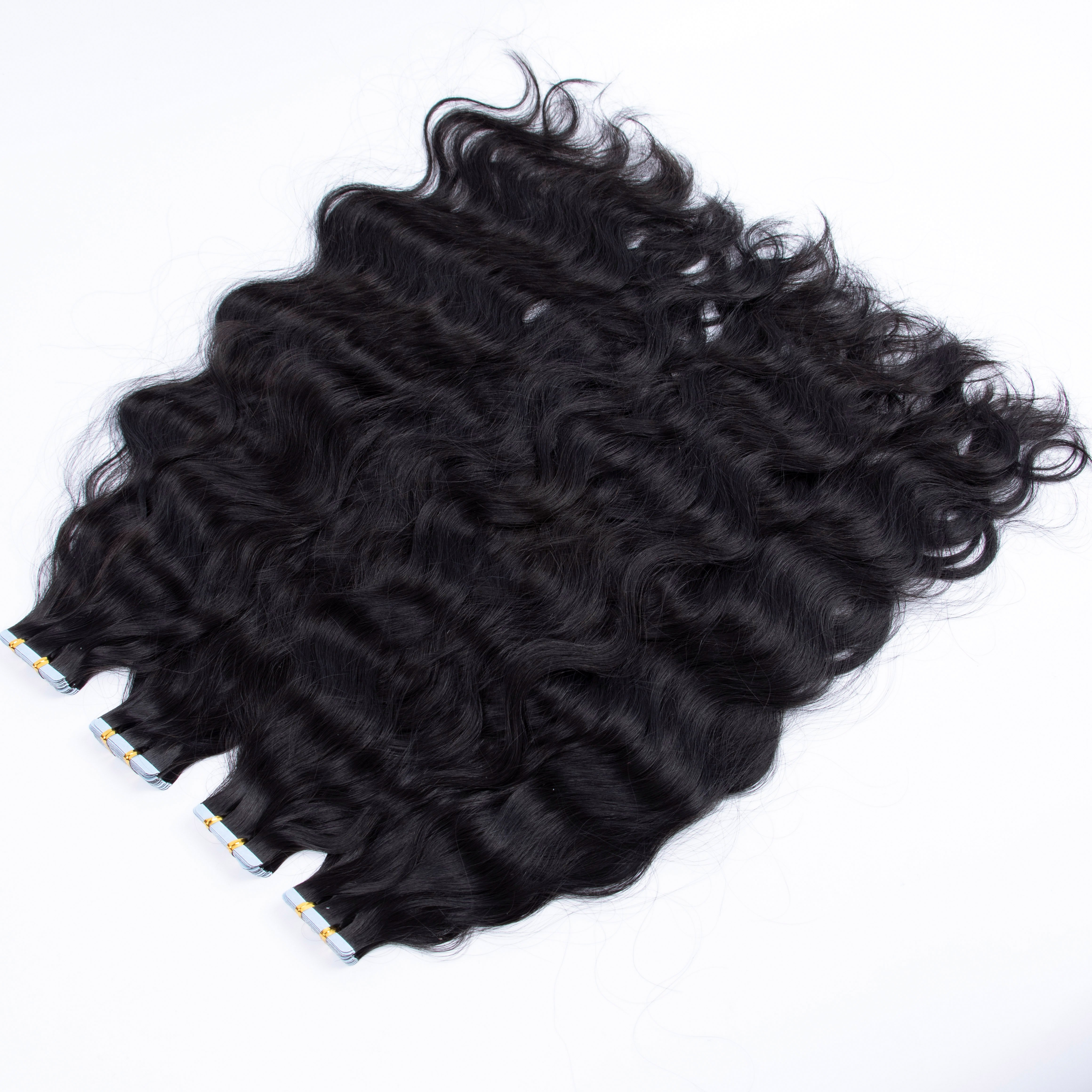 Wholesale 100% Human Virgin Hair Vendor No Shedding Natural Wave Tape in Extensions For Black Women