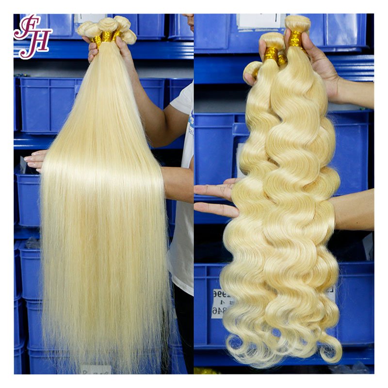 FH 613 Blonde 40inch Remy Brazilian Human Hair Extension Straight 613 Virgin Raw Human Hair Weave Bundle
