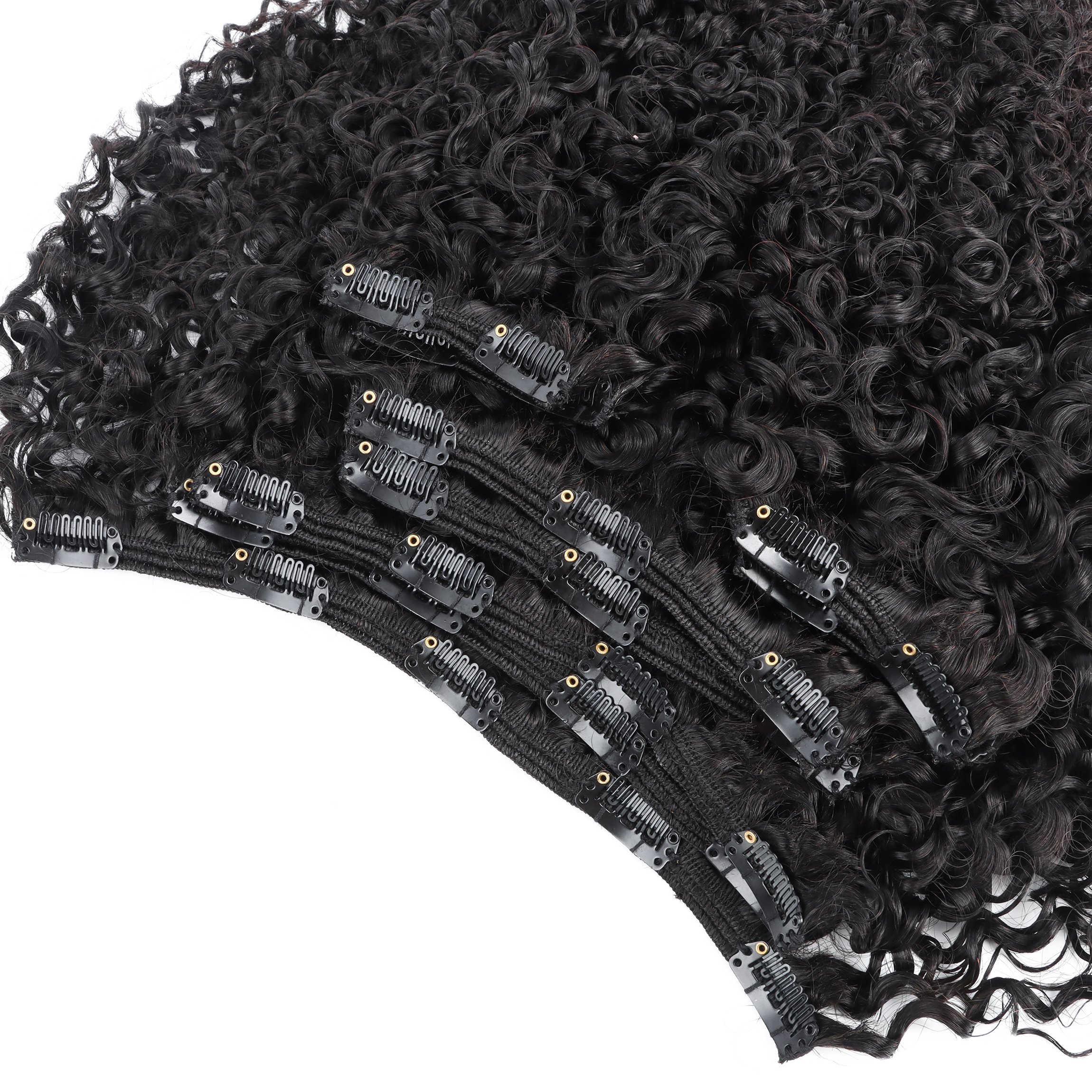 Luxury Kinky Curly Raw Human Hair Extension 12 A Virgin Hair Clip In Hair from High Quality Supplier