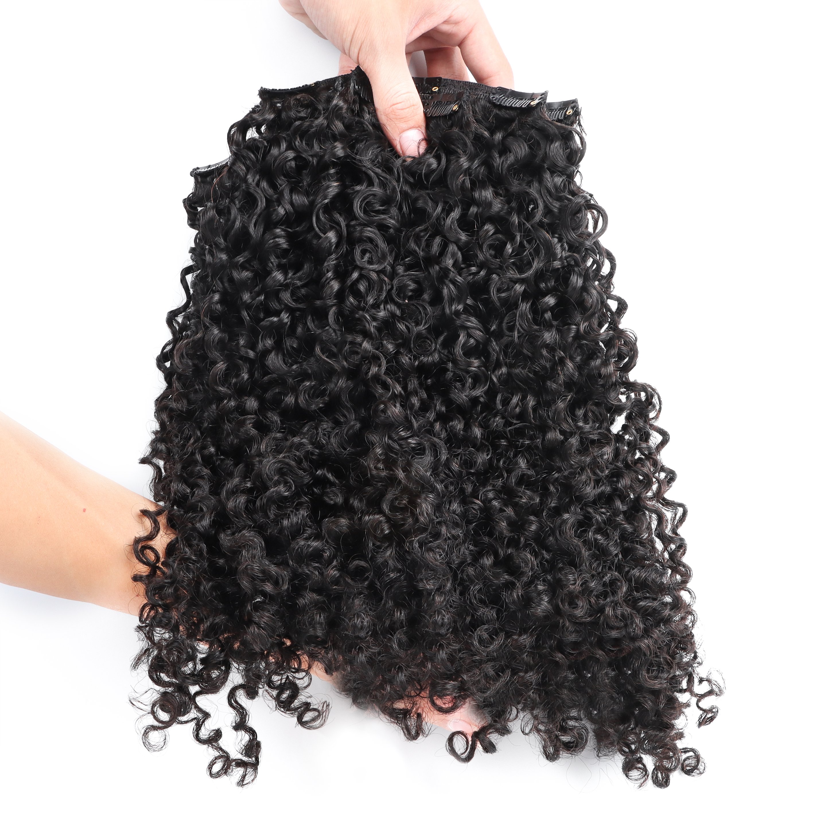 Luxury Kinky Curly Raw Human Hair Extension 12 A Virgin Hair Clip In Hair from High Quality Supplier