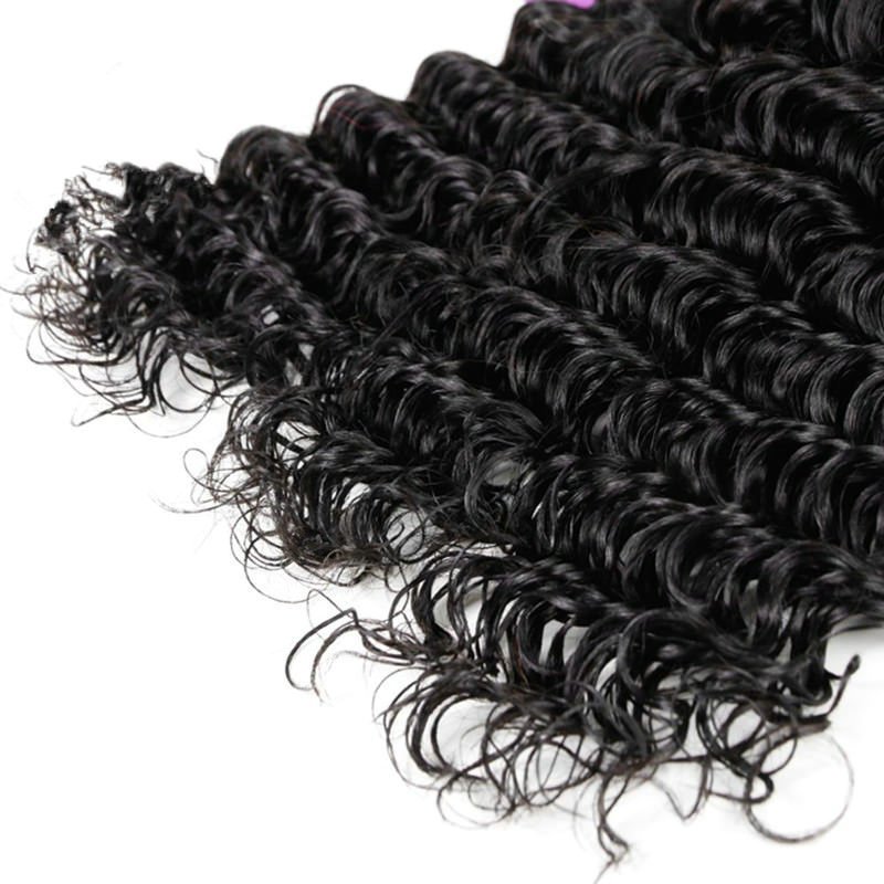 Indian Deep Wave Curly Hair Virgin Human Hair Extensions Weave 1 Bundles