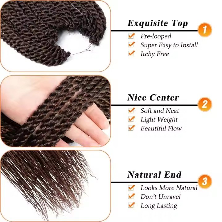 Large Inventory 14 18 22 24 Inches Senegalese Twist Synthetic Braiding Hair Ombre Box wholesale Braids Crochet Hair Extensions
