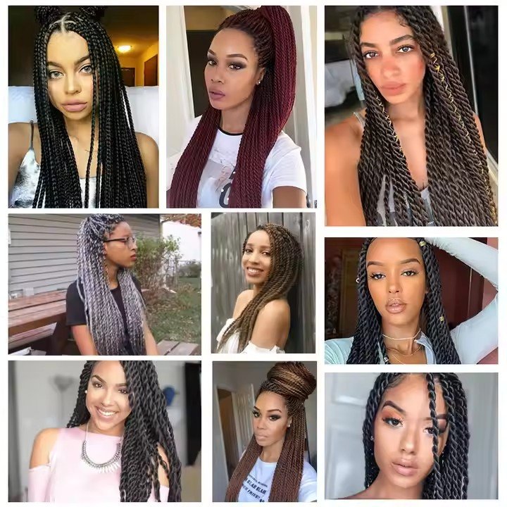 Large Inventory 14 18 22 24 Inches Senegalese Twist Synthetic Braiding Hair Ombre Box wholesale Braids Crochet Hair Extensions