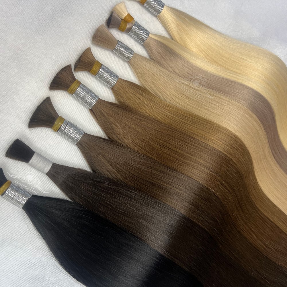 Best White Blonde Human Hair Extensions Extensiones Cabello Natural Russian Remy Virgin Raw Bulk Human Hair
