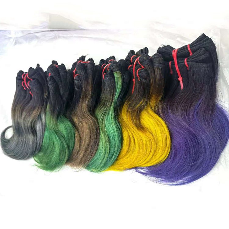 Raw Virgin 100% human body wave Brazilian natural double weft colorful human hair bundle human hair extensions blonde