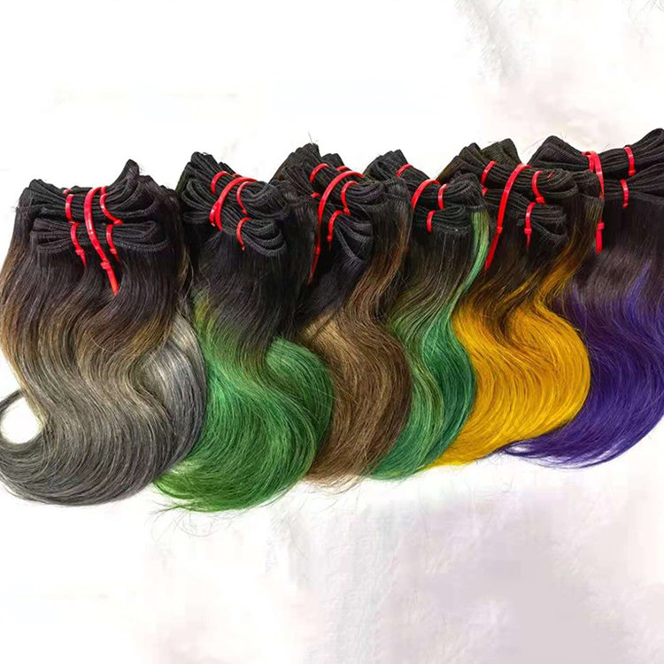 Raw Virgin 100% human body wave Brazilian natural double weft colorful human hair bundle human hair extensions blonde