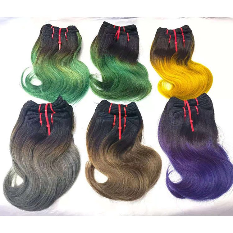 Raw Virgin 100% human body wave Brazilian natural double weft colorful human hair bundle human hair extensions blonde