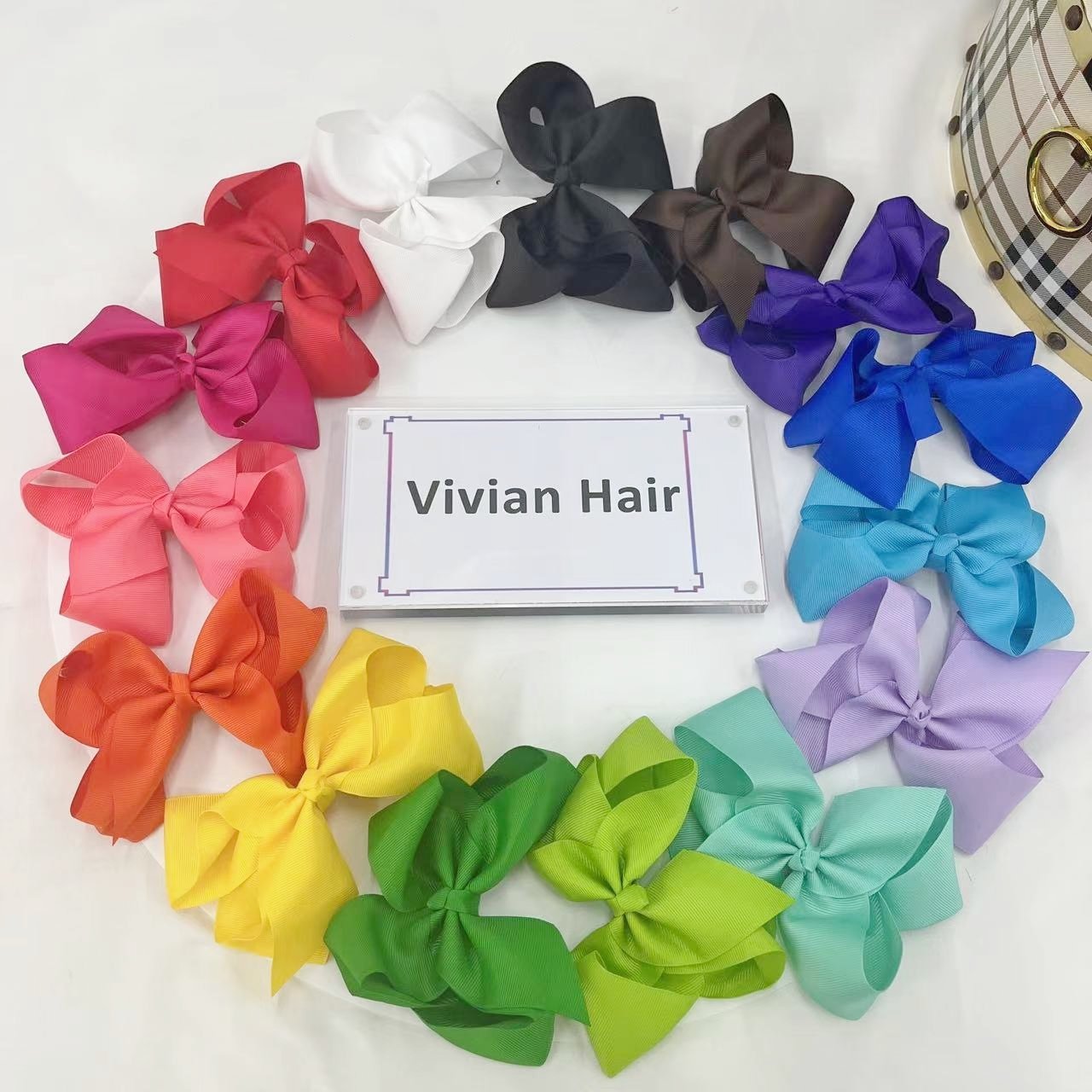 Vivian hair hot selling kids braided ponytail with beads and bow kids pony tails colorful beads with elastic band