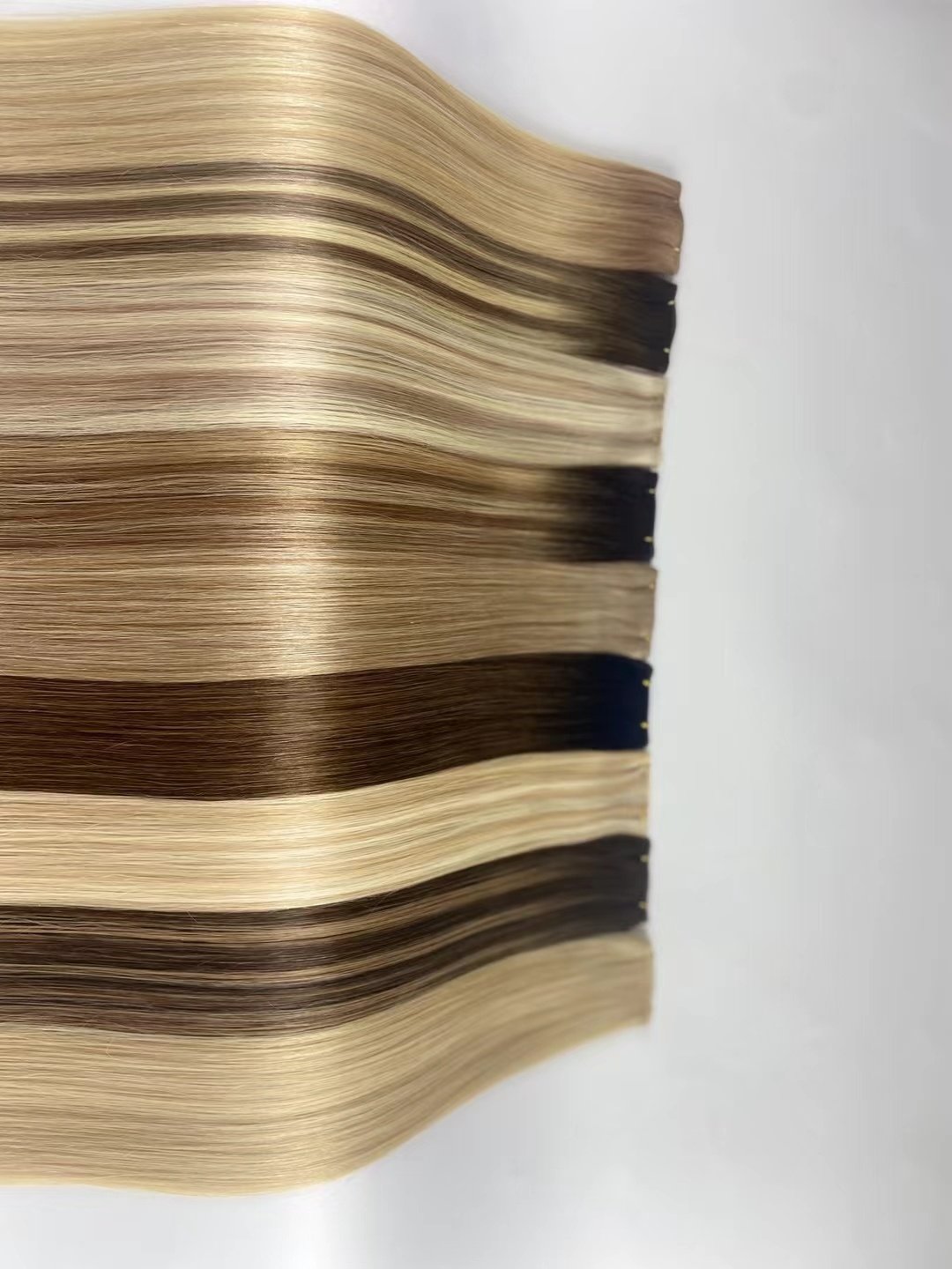 Russian Invisible Genius Weft Extensions Double Drawn Human Hair Hand Tied Weft 100% Unprocessed real raw virgin hair remy