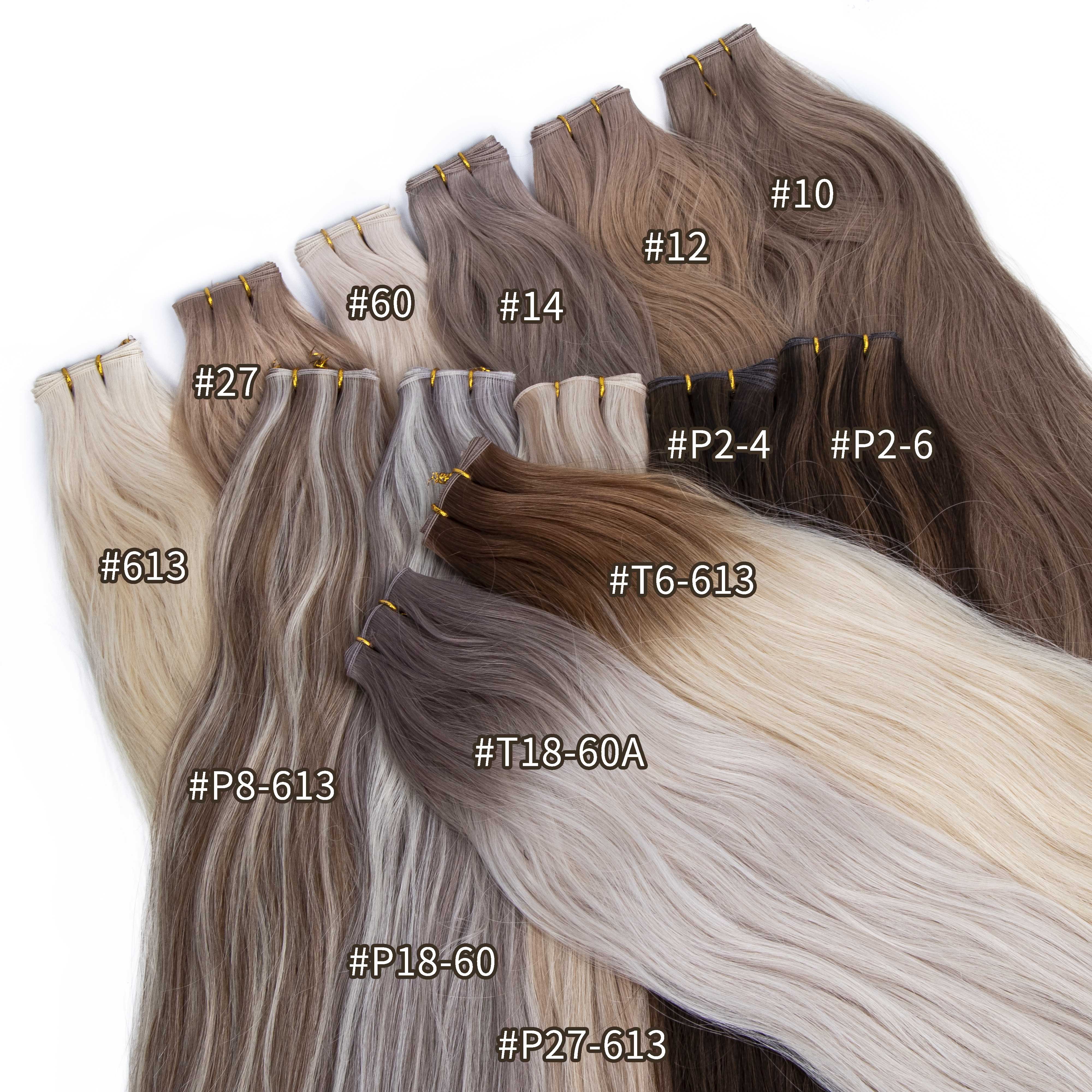 Salon Quality Human Hair Extensions Thinnest Invisible Genius Weft Double Drawn Remy Genius Hair Weft Extensions