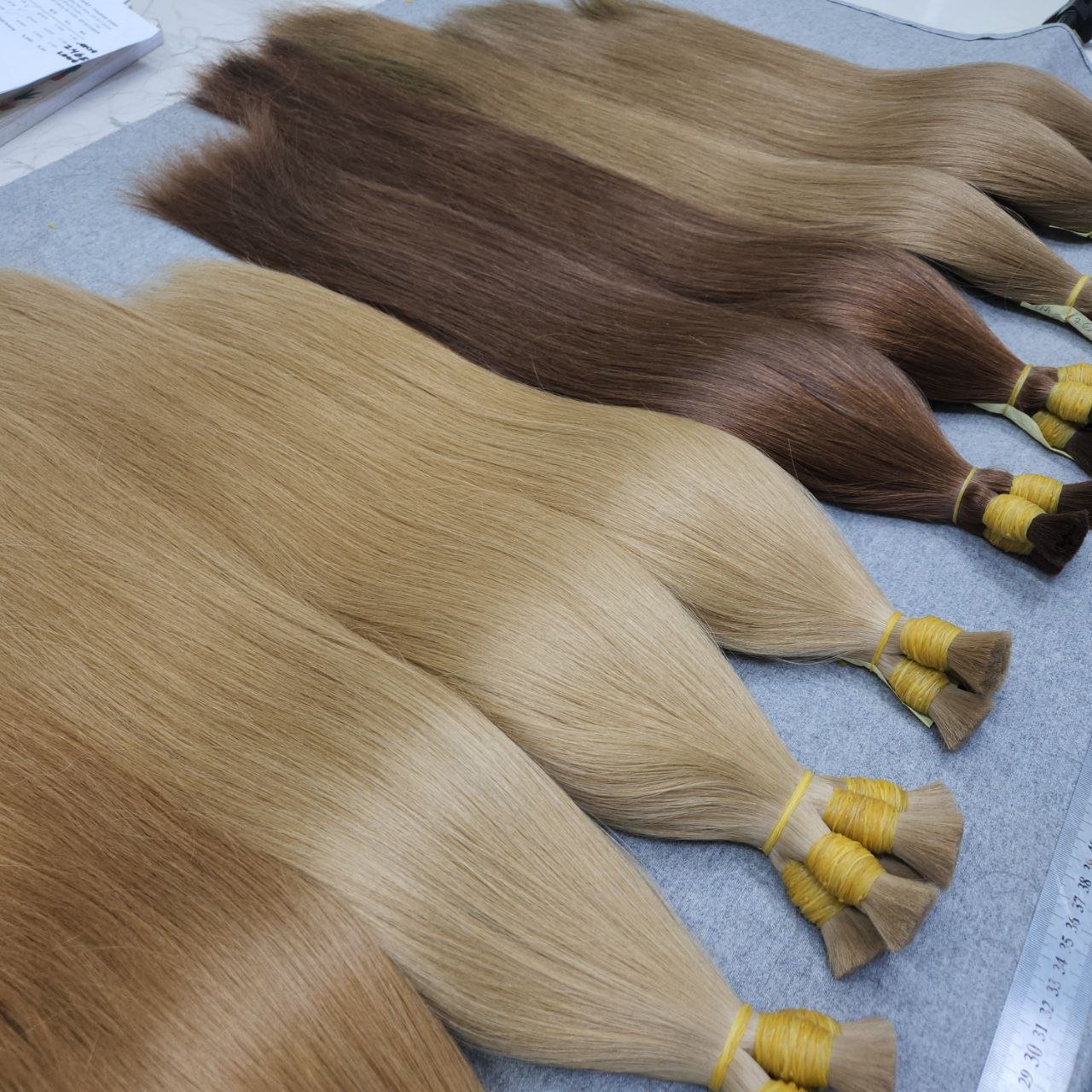 Best Quality Bulk Straight Russian Hair Various Color Double Drawn 100% Raw Human Hair Extensions