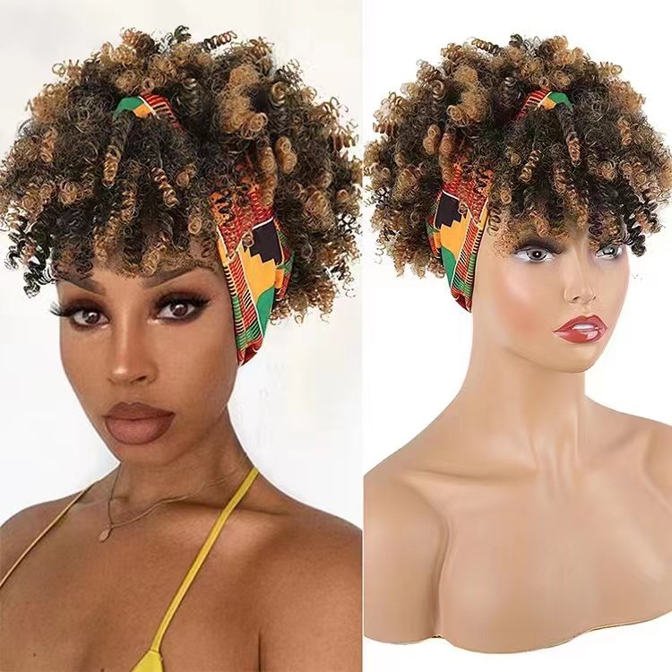 Cheap Kinky Curly Headband Wig Human Hair Glueless Human Hair Wigs for Black Women