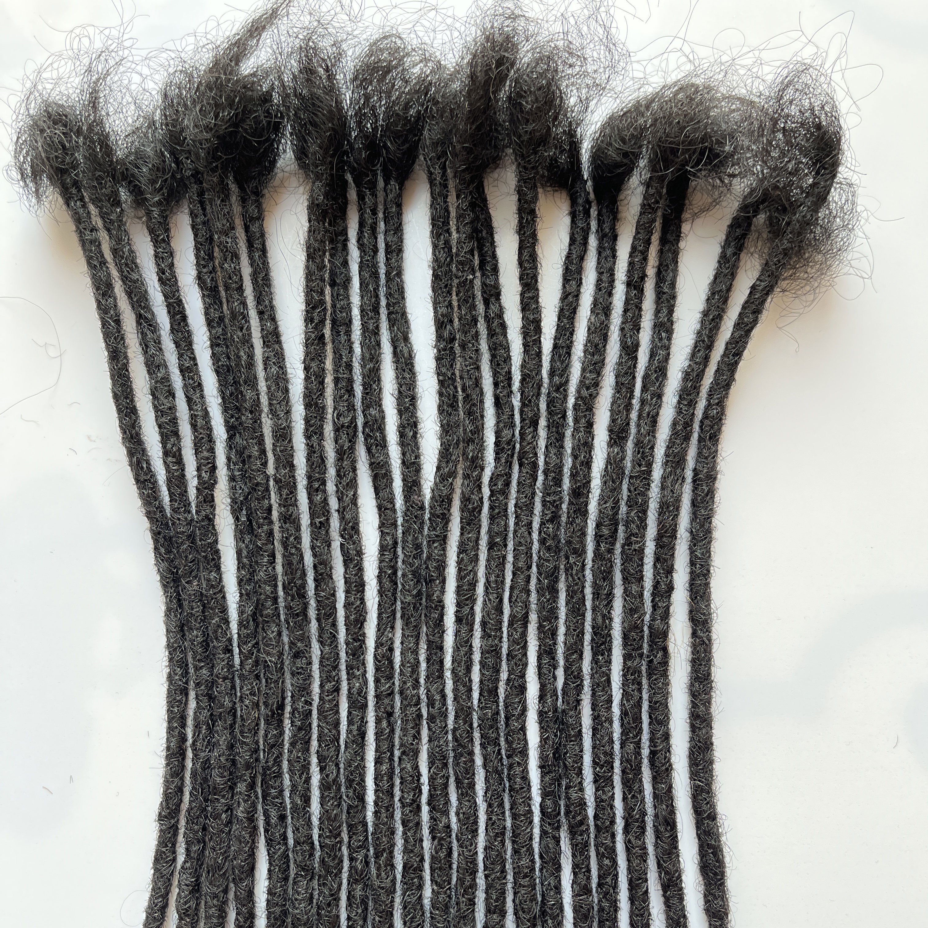 Wholesale Price100% Human Hair Handmade 8" Soft Afro Kinky Curly Black Color 0.2cm 0.4cm 0.6cm 0.8cm Size Crochet Dreadlocks