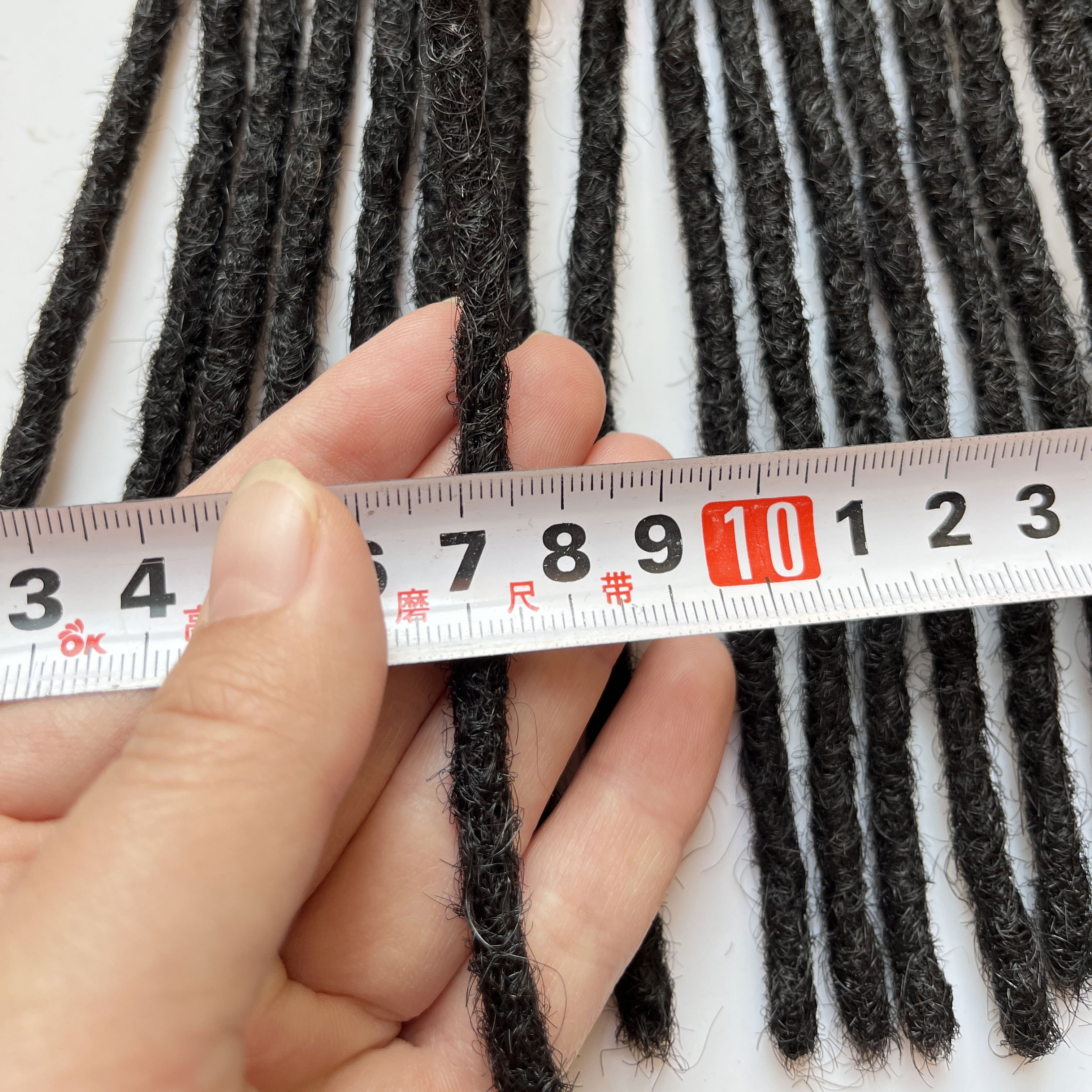 Wholesale Price100% Human Hair Handmade 8" Soft Afro Kinky Curly Black Color 0.2cm 0.4cm 0.6cm 0.8cm Size Crochet Dreadlocks