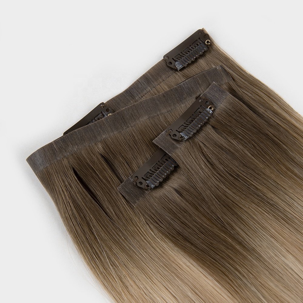 Wholesale Natural Seamless clip ins 100% Human virgin hair Clip In Hair Extension For Women