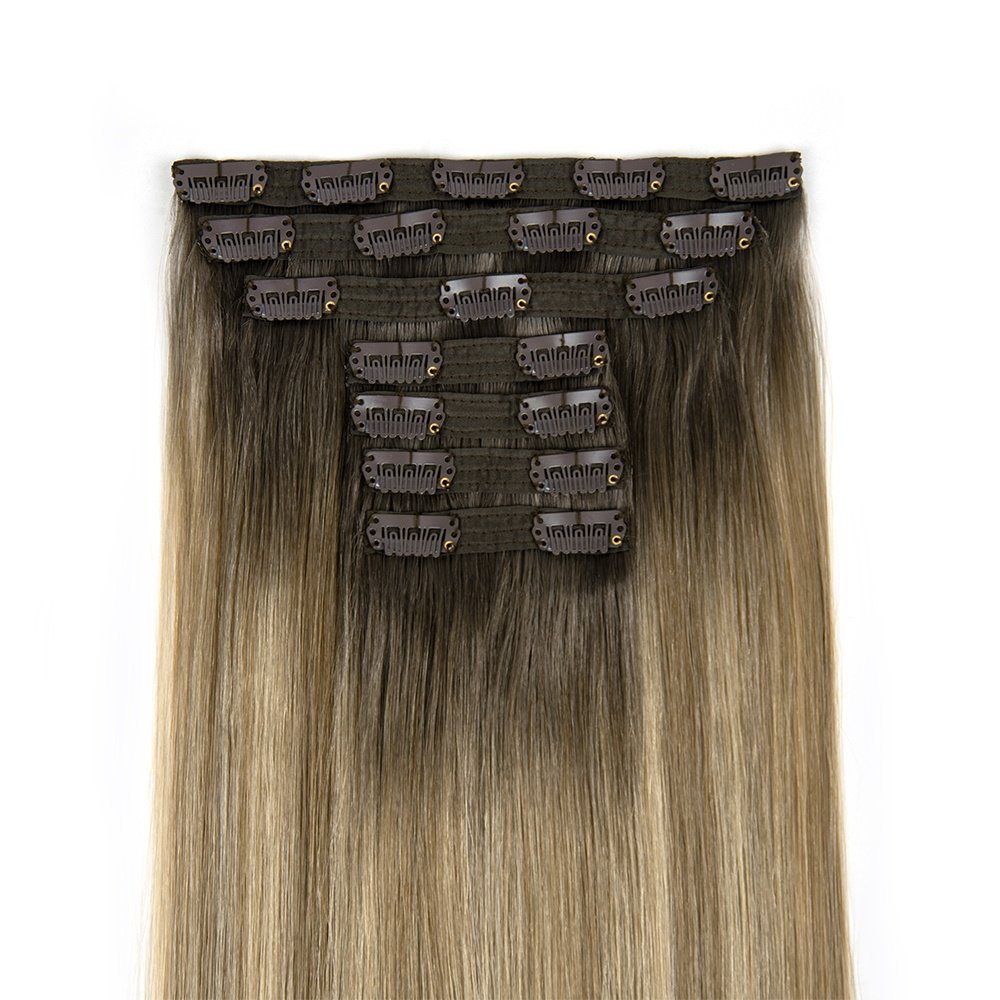 Wholesale Natural Seamless clip ins 100% Human virgin hair Clip In Hair Extension For Women