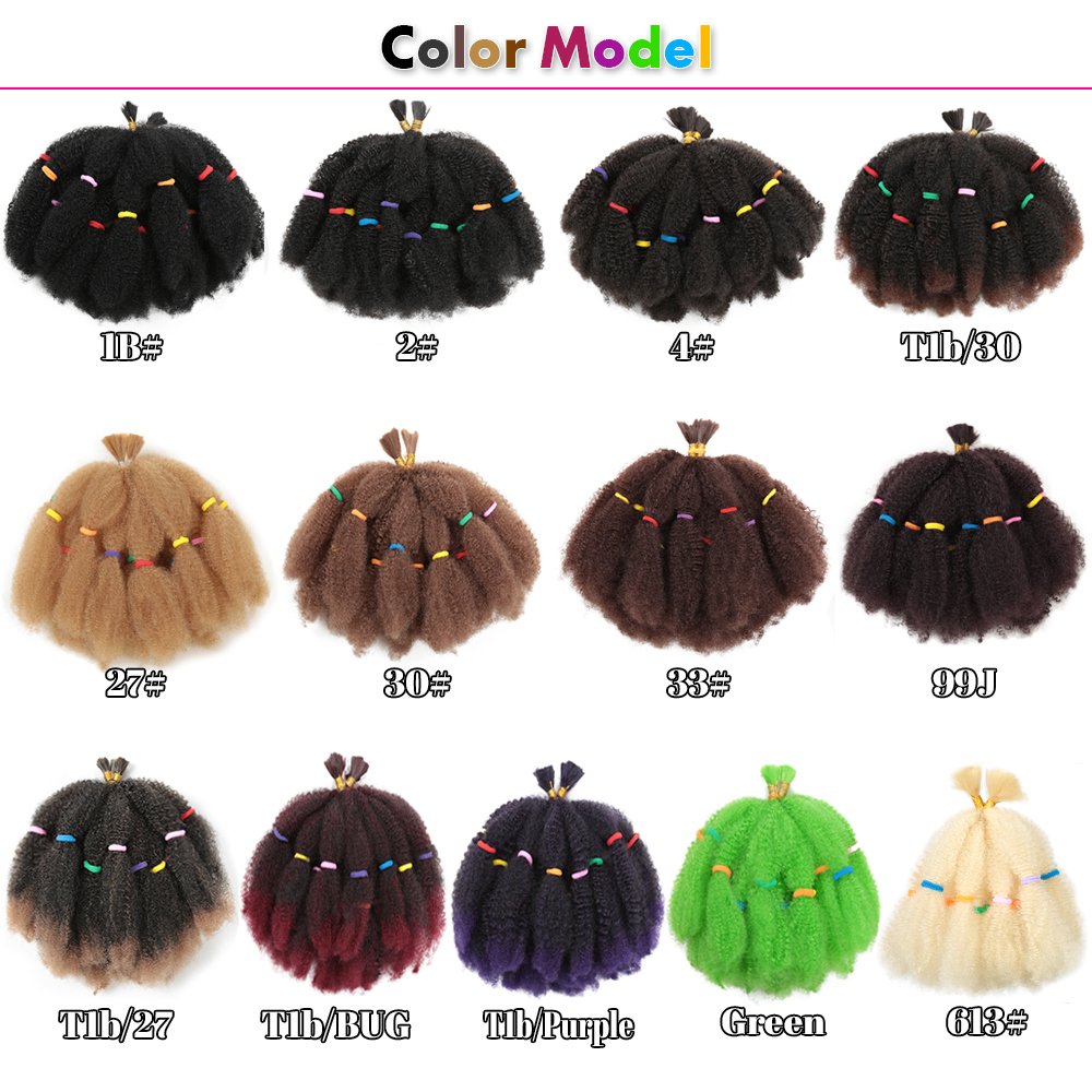 12 inch Synthetic Ombre Braiding Hair Afro Kinky Bulk Braids Bug Brown Color Curly Crochet Braids Hair Extension