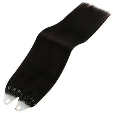 Micro Loop Ring Real Hair Extensions Iron Wire Mental Silicone Lined Remy Human Hair Extensions