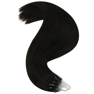 Micro Loop Ring Real Hair Extensions Iron Wire Mental Silicone Lined Remy Human Hair Extensions