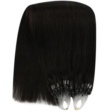 Micro Loop Ring Real Hair Extensions Iron Wire Mental Silicone Lined Remy Human Hair Extensions