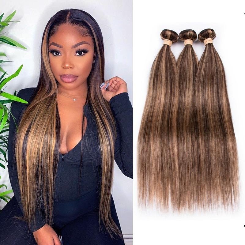 Top Grade Unprocessed Raw Virgin Brazilian Human Hair Extensions,4/30 Ombre Human Hair Weave Bundles With Closure
