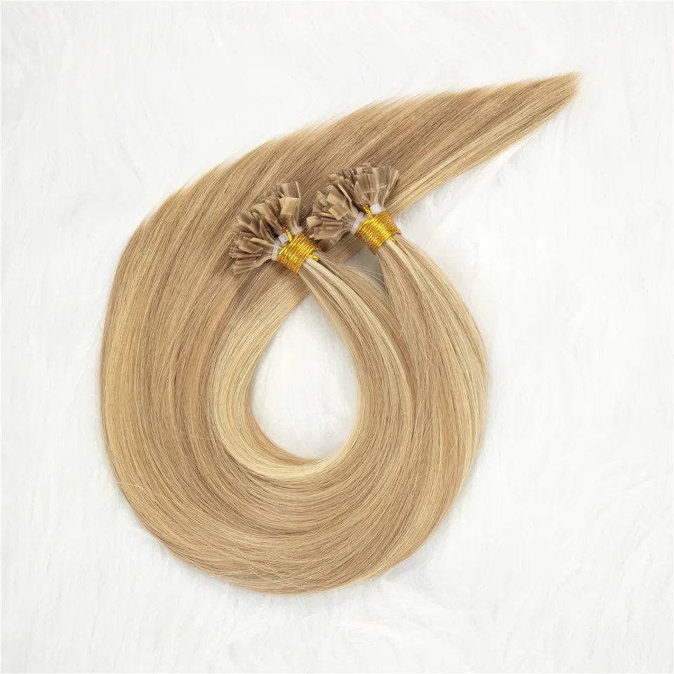 Supply Salon Factory Wholesale Top Virgin Remy Hair 100% Human Hair Extensions 24inch Flat Tip Premium Hair Extensions