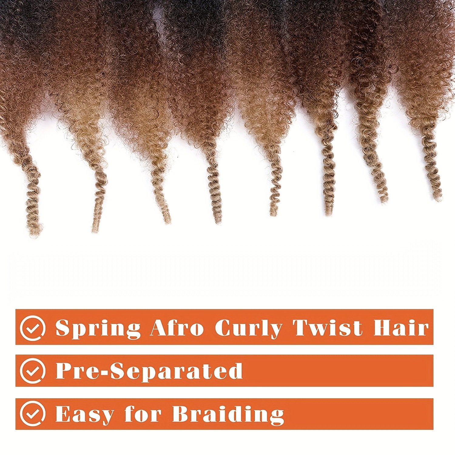 18inch 1pc Braiding Hair Springy Afro Twist Hair Pre-Separated Braiding Hair Kinky Curly Twist for Women
