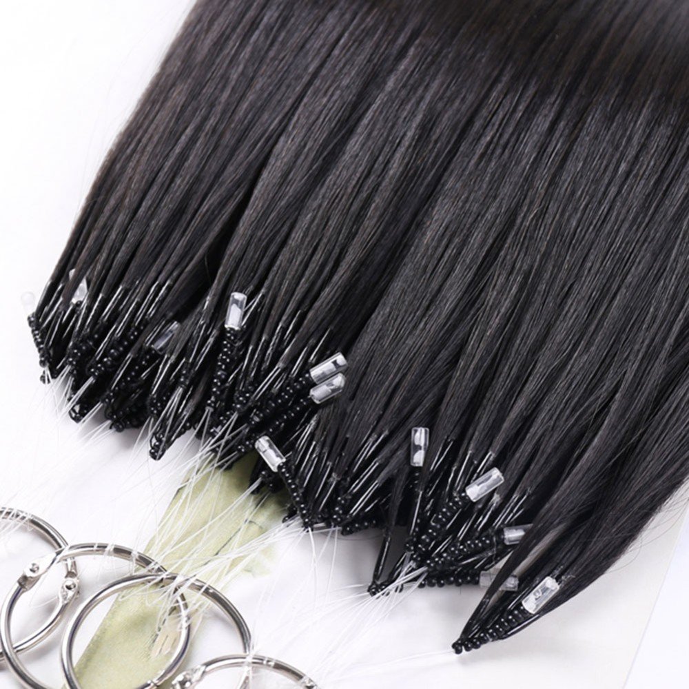 Fast Apply 14-32" Thick 1g/s ombre Remy Real Natural Indian Human Hair Extensions Straight Nano Ring Loop 6D 8D Hair Extensions