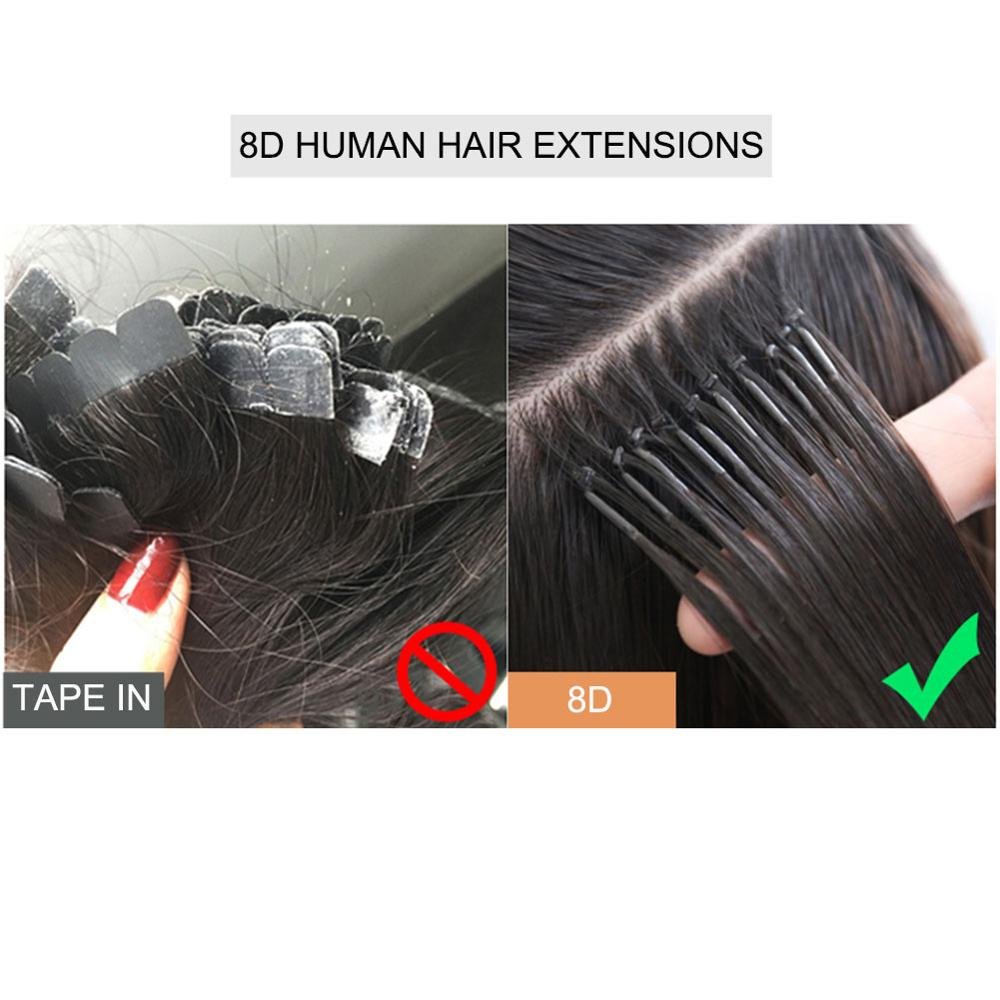 Fast Apply 14-32" Thick 1g/s ombre Remy Real Natural Indian Human Hair Extensions Straight Nano Ring Loop 6D 8D Hair Extensions