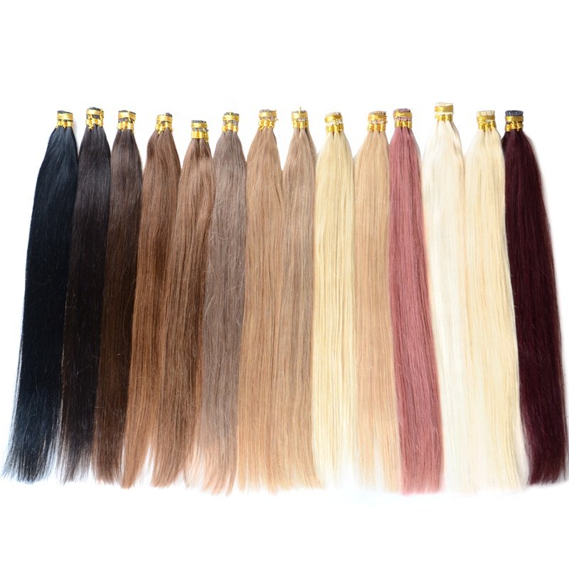 Kinky Curly Micro Loop I Tip Micro Bead Link Extensions Real I-tip Human Hair Extension I Tips Yaki Light Black Raw Indian Hair