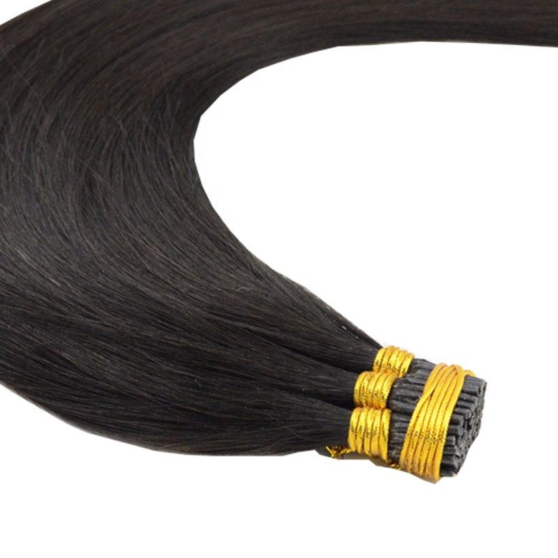 Kinky Curly Micro Loop I Tip Micro Bead Link Extensions Real I-tip Human Hair Extension I Tips Yaki Light Black Raw Indian Hair