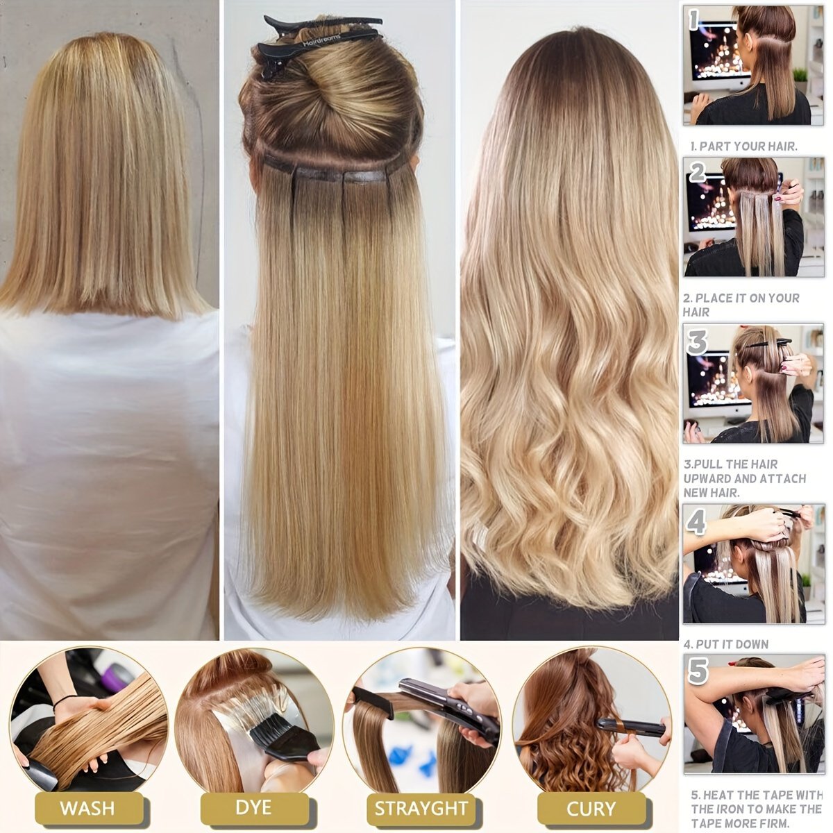 Remy Inject Tape Ins Extensions Unprocessed Invisible Tape In Extensions Human Hair Extension