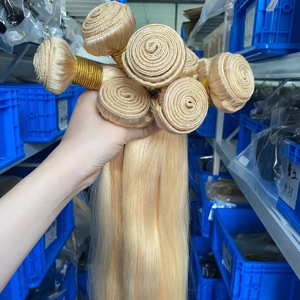 Wholesale Russian Blonde 613 Color Virgin Hair Bundle,Raw Virgin Cuticle Aligned Hair Vendor,613 Blonde Human Hair Extensions