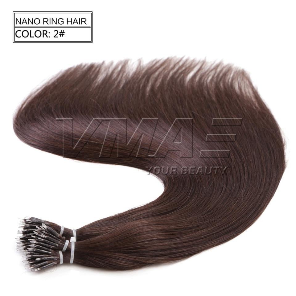 VMAE Wholesale Hot Selling Peruvian Raw Remy Cuticle Aligned Human Hair Nano Keratin Natural Wave Nano Tip Ring Hair Extensions
