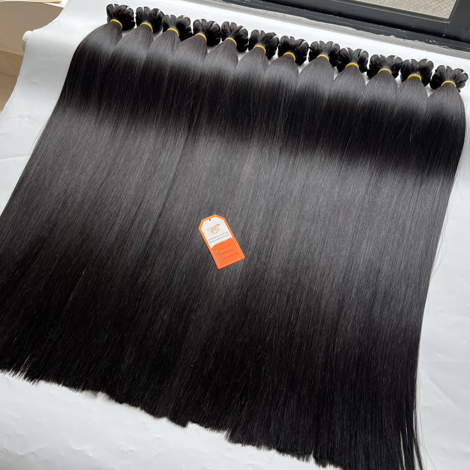 Premium Quality Super Double Drawn 100% Vietnamese Remy Human Hair Bone Straight Weft Hair Extensions In Stock