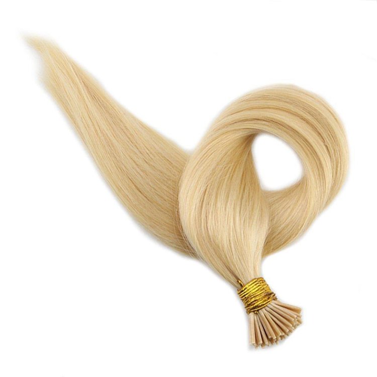 Factory Wholesale Ready to Ship Virgin Remy Russian Hair Blonde Color 613 Double Drawn Human Hair I tip Hair Extensions